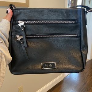 Black leather cross body